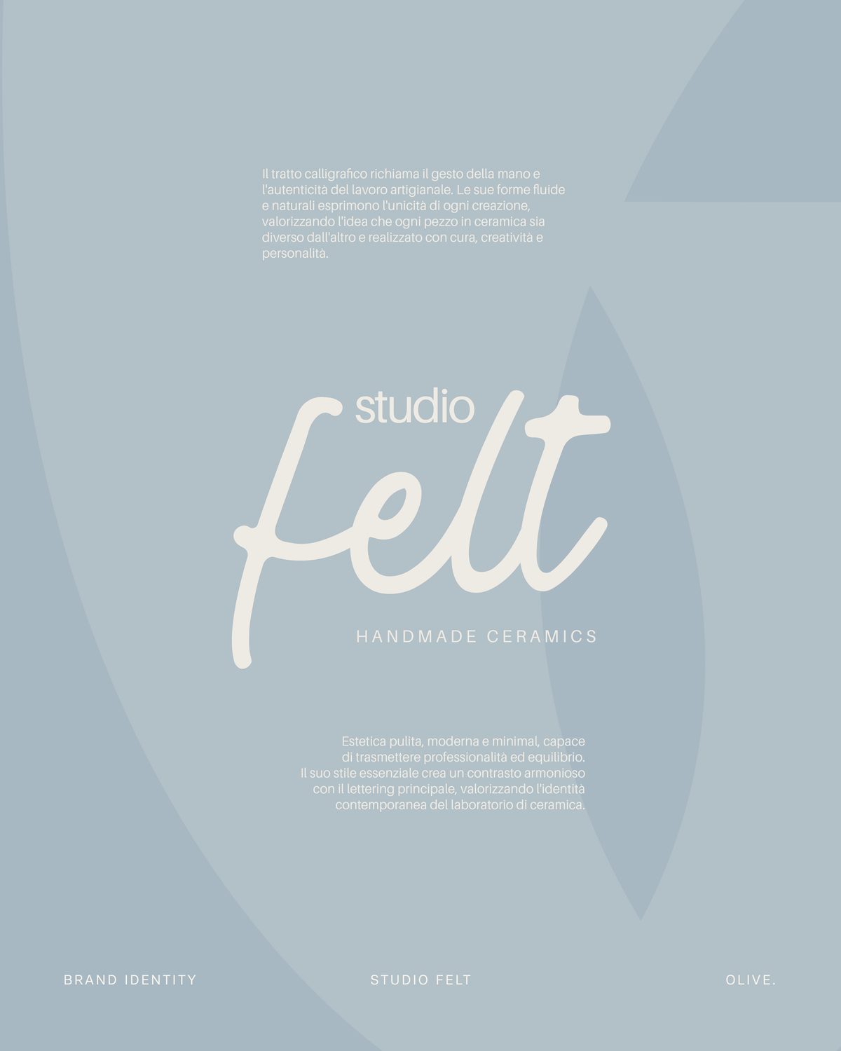 Logo Studio Felt in lettering calligrafico con la scritta Handmade Ceramics